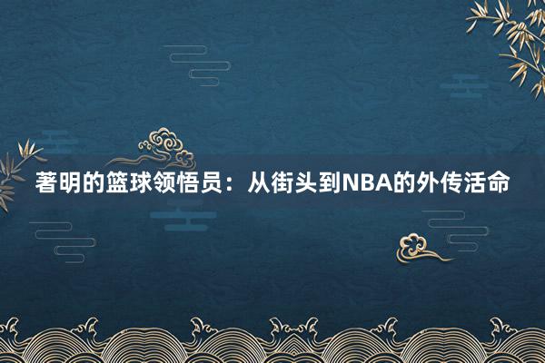 著明的篮球领悟员：从街头到NBA的外传活命